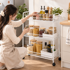 Slim 3-Tier Household Rolling Cart