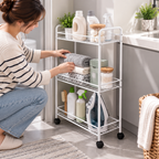 Slim 3-Tier Household Rolling Cart