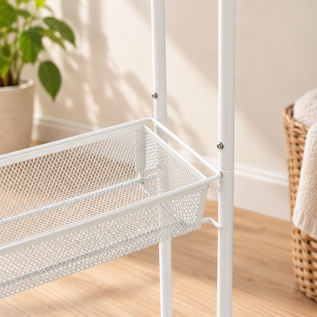 Slim 3-Tier Bathroom Rolling Cart