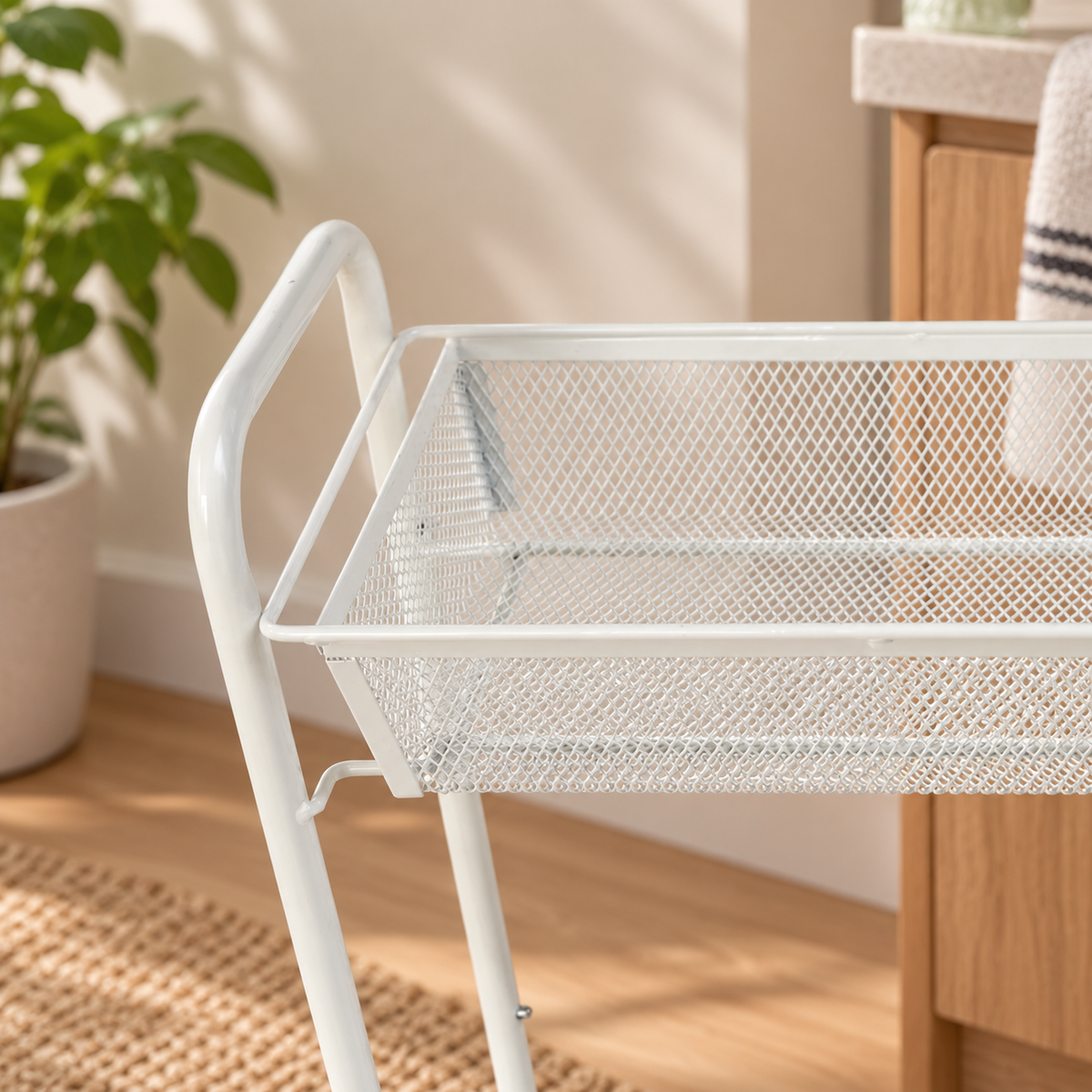 Slim 3-Tier Bathroom Rolling Cart