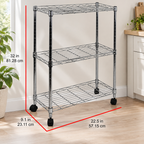 Chrome 3-Tier Utility Rolling Cart