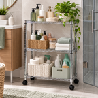 Chrome 3-Tier Utility Rolling Cart