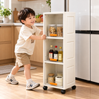Slim 3-Tier Rolling Storage Cabinet